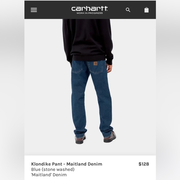 Carhartt WIP Klondike Pant - blue stone washed Maitland Denim (size 33x32) - Picture 1 of 6